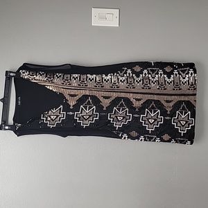 Black sequenced dress, mesh on sides, sz S